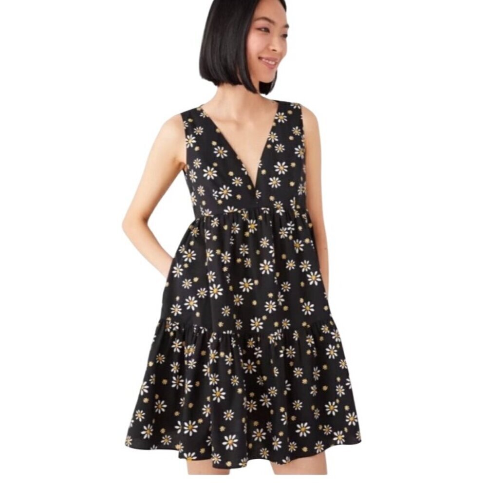 Kate Spade Daisy Dots Vineyard Dress floral tiered babydoll mini dress size 2